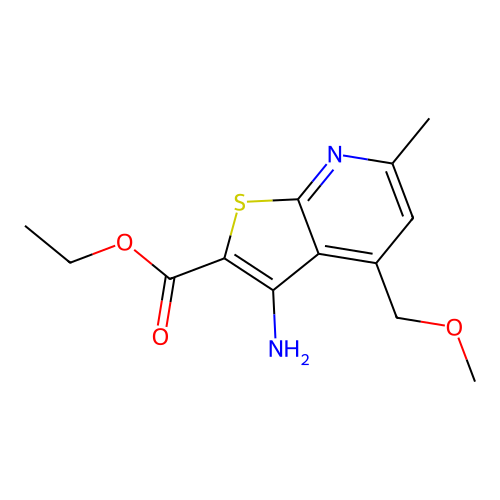 Ethyl 3-amino-4-(methoxymethyl)-6-methylthieno[2,3-b]pyridine-2-carboxylate structure