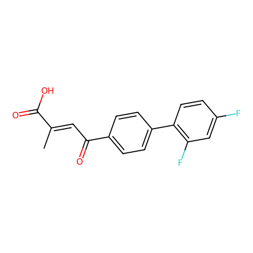 2-Butenoic acid, 4-(2',4'-difluoro(1,1'-biphenyl)-4-yl)-2-methyl-4-oxo- structure
