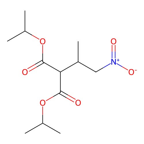 Dipropan-2-yl 2-(1-nitropropan-2-yl)propanedioate structure