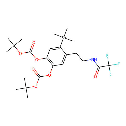 N-TRIFLUOROACETYL-(3,4-DIMETHOXY-6-TRIMETHYLSTANNYLPHENYL)ETHYLAMINE structure
