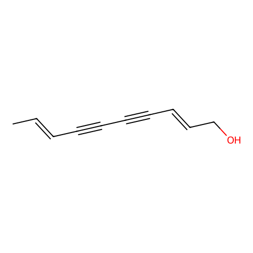 (2E,8E)-deca-2,8-dien-4,6-diyn-1-ol structure