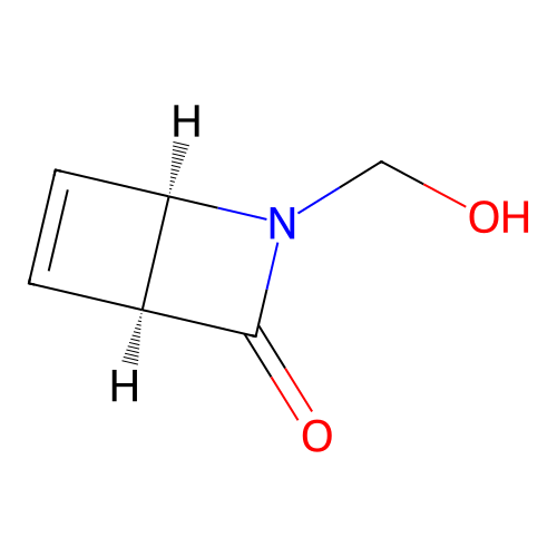 (1R,4S)-2-(hydroxymethyl)-2-azabicyclo[2.2.0]hex-5-en-3-one structure