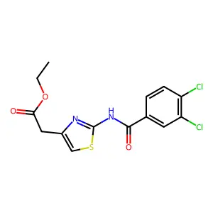 Ethyl 2-[2-[(3,4-dichlorobenzoyl)amino]-1,3-thiazol-4-yl]acetate structure