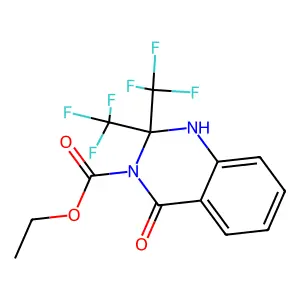 ethyl 4-oxo-2,2-bis(trifluoromethyl)-1H-quinazoline-3-carboxylate structure