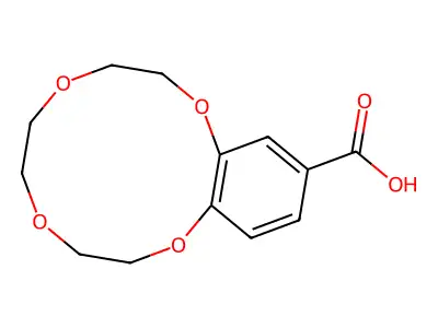 2,5,8,11-Tetraoxabicyclo[10.4.0]hexadeca-1(12),13,15-triene-14-carboxylic acid structure