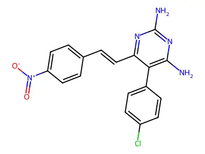 5-(4-Chlorophenyl)-6-[2-(4-nitrophenyl)ethenyl]pyrimidine-2,4-diamine structure