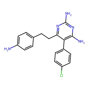 6-[2-(4-Aminophenyl)ethyl]-5-(4-chlorophenyl)pyrimidine-2,4-diamine structure