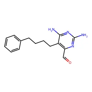 4-Pyrimidinecarboxaldehyde, 2,6-diamino-5-(4-phenylbutyl)- structure