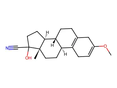 17-Hydroxy-3-methoxyestra-2,5(10)-diene-17-carbonitrile structure