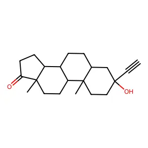 3-Ethynyl-3-hydroxyandrostan-17-one structure