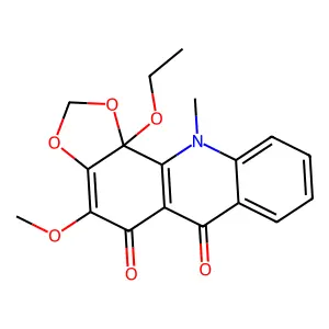 11b-Ethoxy-4-methoxy-11-methyl-[1,3]dioxolo[4,5-c]acridine-5,6-dione structure
