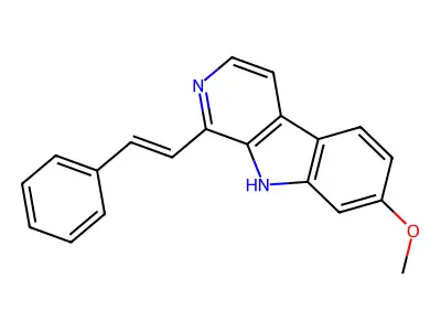 7-methoxy-1-(2-phenylethenyl)-9H-pyrido[3,4-b]indole structure