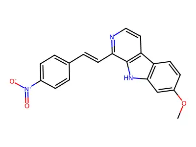 7-methoxy-1-[2-(4-nitrophenyl)ethenyl]-9H-pyrido[3,4-b]indole structure