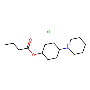 4-(Piperidin-1-yl)cyclohexyl butanoate--hydrogen chloride (1/1) structure
