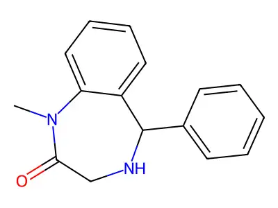 1-methyl-5-phenyl-3H-1,4-benzodiazepin-2-one structure