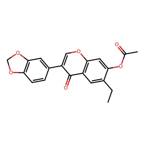 3-(benzo[d][1,3]dioxol-5-yl)-6-ethyl-4-oxo-4H-chromen-7-yl acetate structure