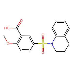 5-((3,4-dihydroquinolin-1(2H)-yl)sulfonyl)-2-methoxybenzoic acid structure