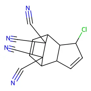 1-chloro-3a,4,7,7a-tetrahydro-1H-4,7-ethanoindene-8,8,9,9-tetracarbonitrile structure