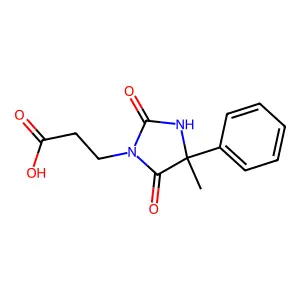 1-Imidazolidinepropionic acid, 2,5-dioxo-4-methyl-4-phenyl- structure