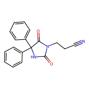 1-Imidazolidinepropionitrile, 2,5-dioxo-4,4-diphenyl- structure