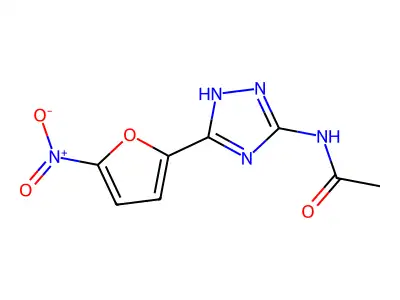 N-(3-(5-Nitro-2-furanyl)-1H-1,2,4-triazol-5-yl)acetamide structure