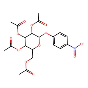 [(2R,3S,4S,5R,6R)-3,4,5-triacetyloxy-6-(4-nitrophenoxy)oxan-2-yl]methyl acetate structure