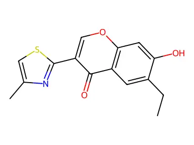 6-Ethyl-7-hydroxy-3-(4-methylthiazol-2-yl)-4H-chromen-4-one structure