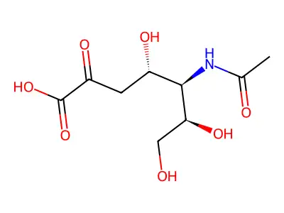 5-Acetamido-3,5-dideoxygalactosylheptulosonic acid structure