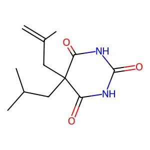 5-(2-Methylprop-2-enyl)-5-(2-methylpropyl)-1,3-diazinane-2,4,6-trione structure