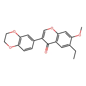 3-(2,3-Dihydro-1,4-benzodioxin-6-yl)-6-ethyl-7-methoxychromen-4-one structure