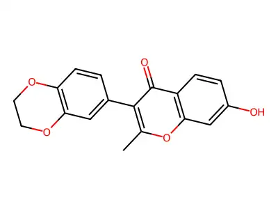 3-(2,3-dihydro-1,4-benzodioxin-6-yl)-7-hydroxy-2-methyl-4H-chromen-4-one structure