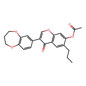 3-(3,4-dihydro-2H-benzo[b][1,4]dioxepin-7-yl)-4-oxo-6-propyl-4H-chromen-7-yl acetate structure