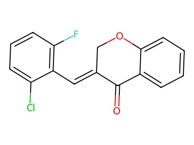 3-[(E)-(2-chloro-6-fluorophenyl)methylidene]-2,3-dihydro-4H-chromen-4-one structure