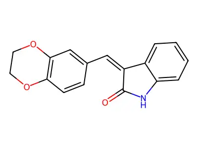 3-(2,3-dihydro-1,4-benzodioxin-6-ylmethylidene)-1H-indol-2-one structure