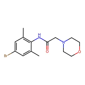 4-Morpholineaceto-2',6'-xylidide, 4'-bromo- structure
