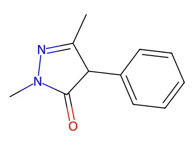 1,3-Dimethyl-4-phenyl-1,2-pyrazolin-5-one structure