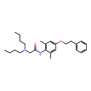 Acetamide, 2-(dibutylamino)-N-(2,6-dimethyl-4-(phenethyloxy)phenyl)- structure
