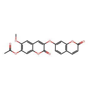 6-Methoxy-2-oxo-3-(2-oxochromen-7-yloxy)chromen-7-yl acetate structure