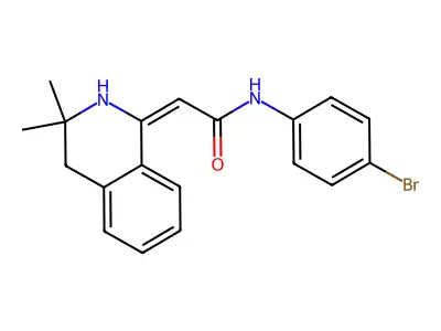 N-(4-bromophenyl)-2-(3,3-dimethyl-2,4-dihydroisoquinolin-1-ylidene)acetamide structure