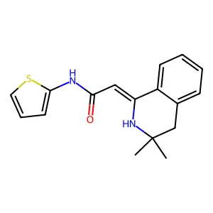 2-(3,3-dimethyl-2,4-dihydroisoquinolin-1-ylidene)-N-thiophen-2-ylacetamide structure