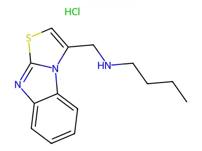 Thiazolo(3,2-a)benzimidazole-3-methanamine, N-butyl-, monohydrochloride structure