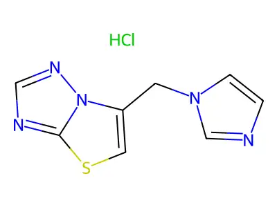 Thiazolo(3,2-b)(1,2,4)triazole, 6-(1H-imidazol-1-ylmethyl)-, monohydrochloride structure