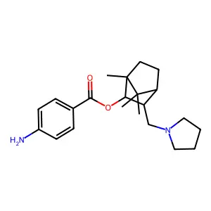 p-Aminobenzoato di 3-pirrolidinometil-2-bornanolo structure