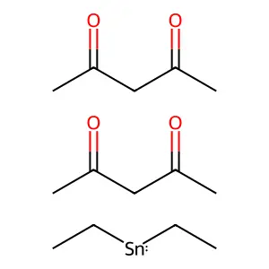 Diethyltin;bis(pentane-2,4-dione) structure