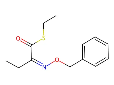 S-ethyl (2Z)-2-phenylmethoxyiminobutanethioate structure