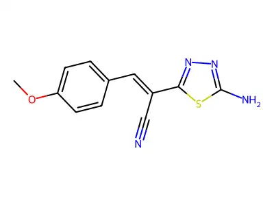 2-(5-Amino-1,3,4-thiadiazol-2-yl)-3-(4-methoxyphenyl)prop-2-enenitrile structure