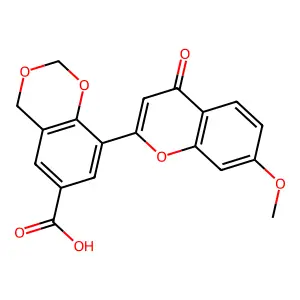 8-(7-methoxy-4-oxo-4H-chromen-2-yl)-4H-1,3-benzodioxine-6-carboxylic acid structure