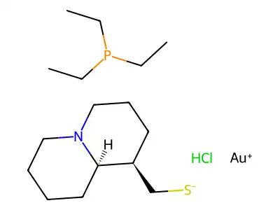 Triethylphosphine gold lupinylsulfide hydrochloride structure