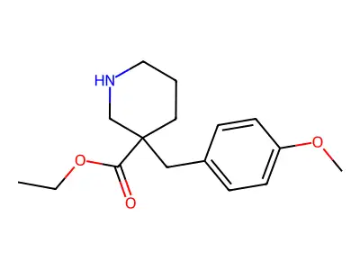 Ethyl 3-[(4-methoxyphenyl)methyl]piperidine-3-carboxylate structure