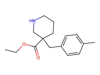 Ethyl 3-[(4-methylphenyl)methyl]piperidine-3-carboxylate structure